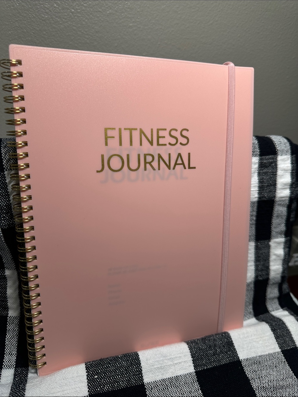 Pink Fitness Journal with Elastic Closure with durable plastic cover. NWT